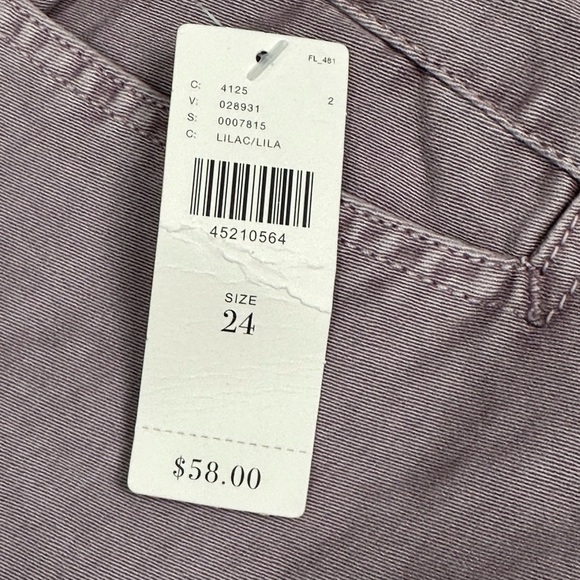 Women's Anthropologie 24 0 XS Shorts Chino Khakis Rolled Hem Dye Lilac Stretch - Picture 10 of 10